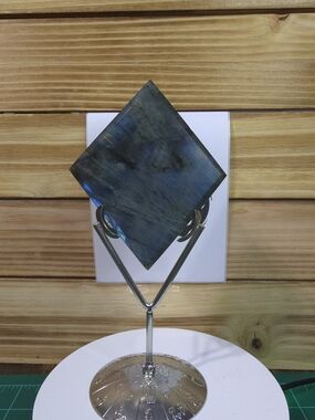 HUGE FLASHY Labradorite 💎Diamond💎 with Silver Stand